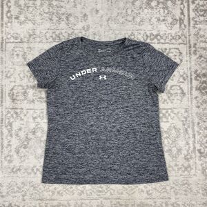 Under Armour T Shirt Womens Gray Short Sleeve Loose Fit Tech Graphic Large